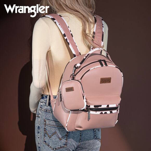 Wrangler Cow Print Pink Backpack With Coin Pouch *NEW in Package* - Picture 4 of 6